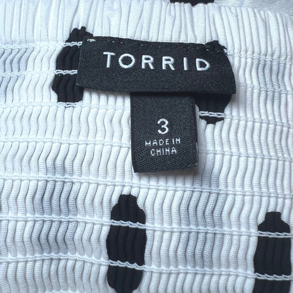 Torrid Size 3 Plus Size 3X White Black Polka Dot Sundress Sweetheart Fit & Flare - Picture 4 of 14